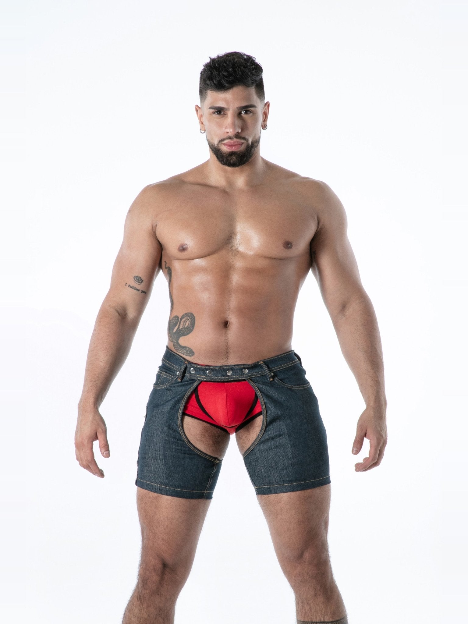Raw Denim Chaps Shorts - TOF Paris - Shop Deutschland Noodosz