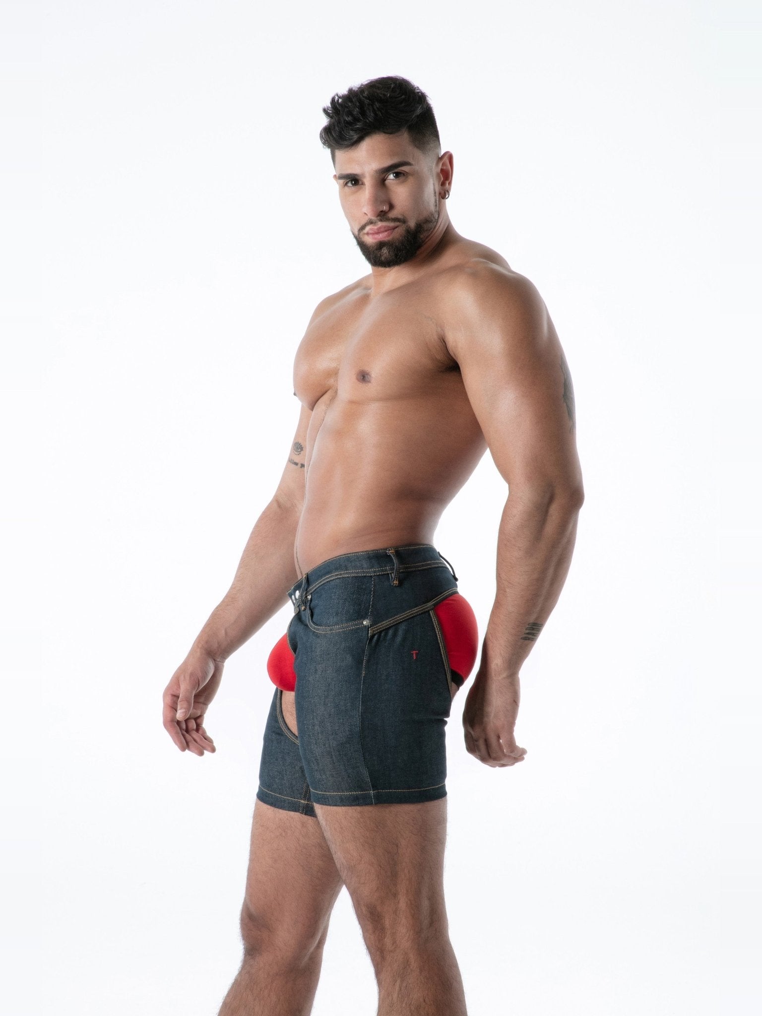 Raw Denim Chaps Shorts