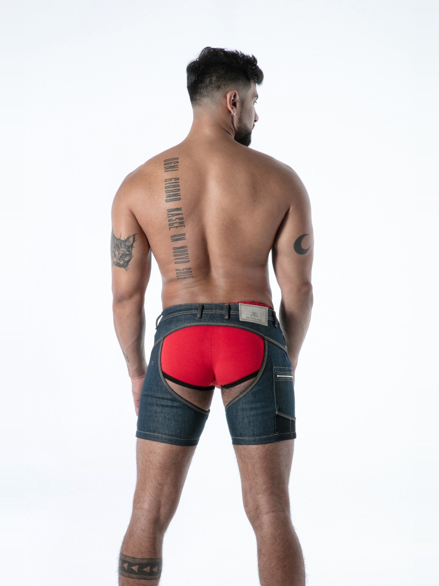 Raw Denim Chaps Shorts - TOF Paris - Shop Deutschland Noodosz