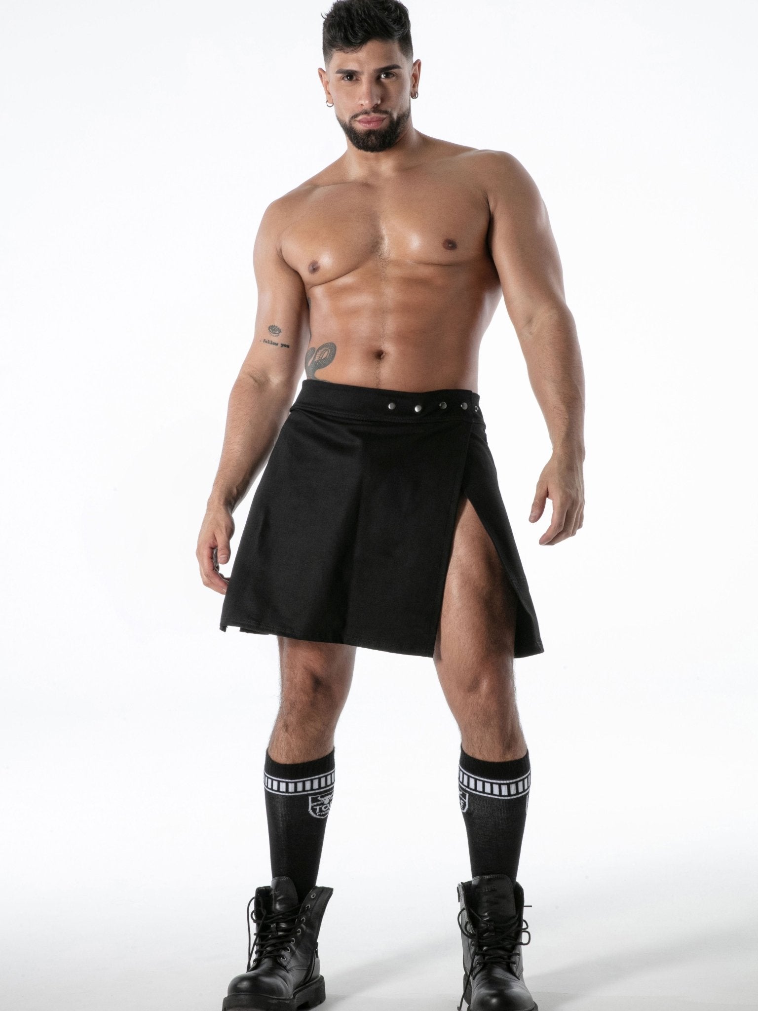 Raw Denim Zip Kilt Black, Jeans Rocks - TOF Paris - Shop Deutschland Noodosz