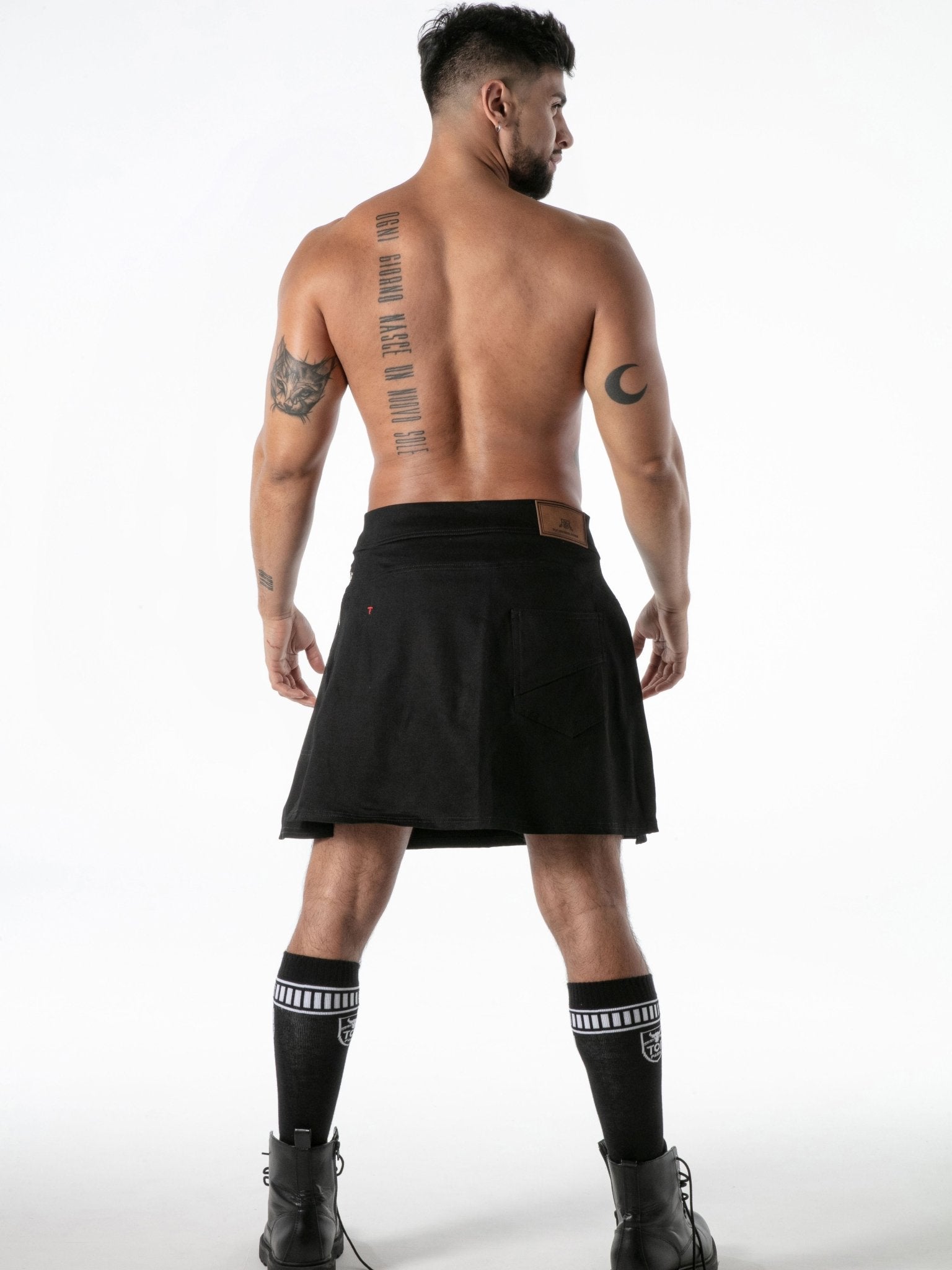 Raw Denim Zip Kilt Black, Jeans Rocks - TOF Paris - Shop Deutschland Noodosz