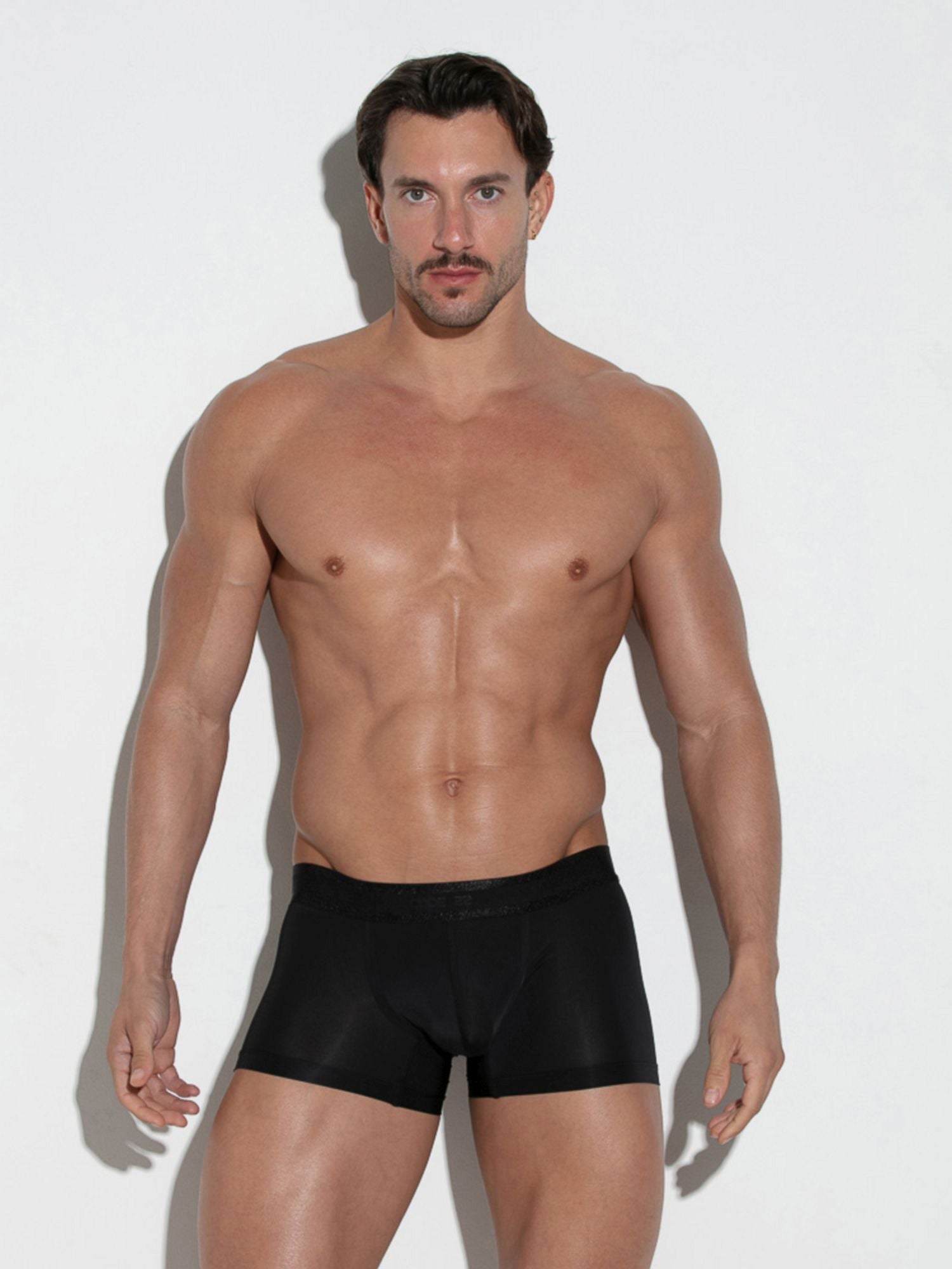 CODE 22 CORE Microfiber Boxer in black on model, showcasing slim fit and elastic waistband design. CODE 22 CORE Microfiber Boxer - 2152 Boxershorts, Trunk Code 22 Kleidung & Accessoires:Herren:Herrenmode:Unterwäsche nudosz.myshopify.com
