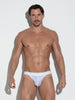 Fit model wearing CODE 22 CORE Microfiber Jockstrap in white, showcasing its sleek design and comfort. CODE 22 CORE Microfiber JOCKSTRAP - 2153 Jock Code 22 Kleidung & Accessoires:Herren:Herrenmode:Unterwäsche nudosz.myshopify.com