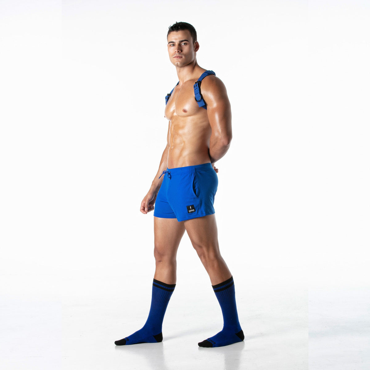 Combat Fetish-Gurtzeug Blau-3
