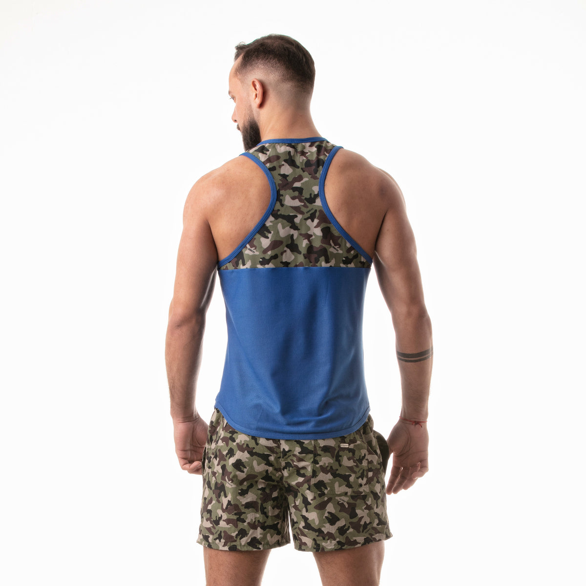 Racer-Tanktop mit Camouflage-Muster, Blau-4