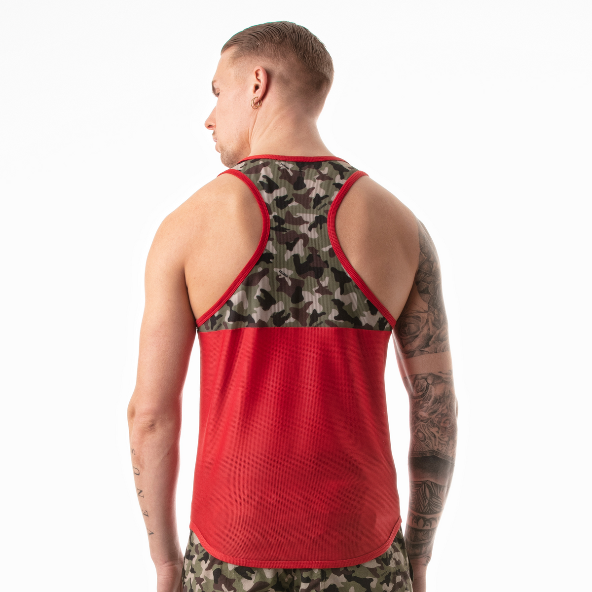 Racer-Tanktop mit Camouflage-Muster, Rot-1
