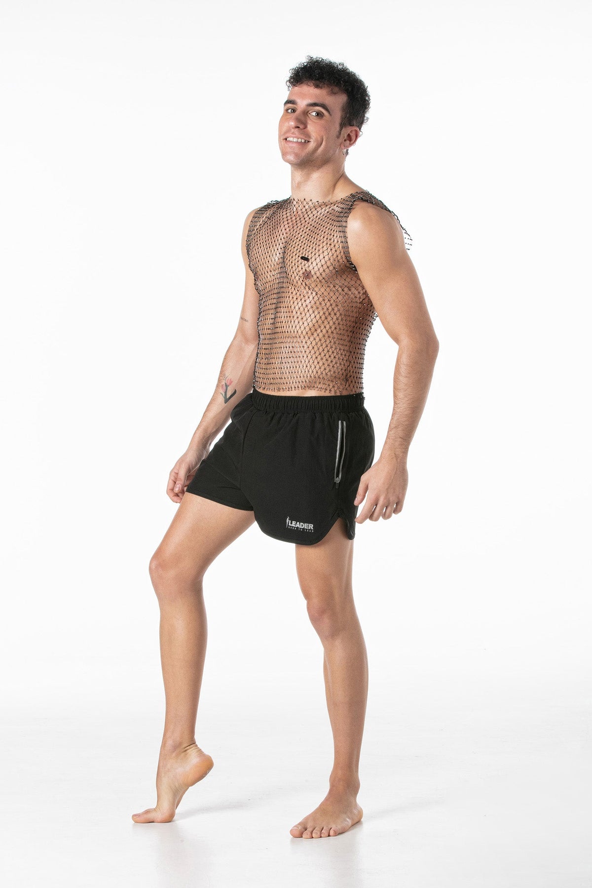 Mesh-Party-Tanktop Schwarz-3