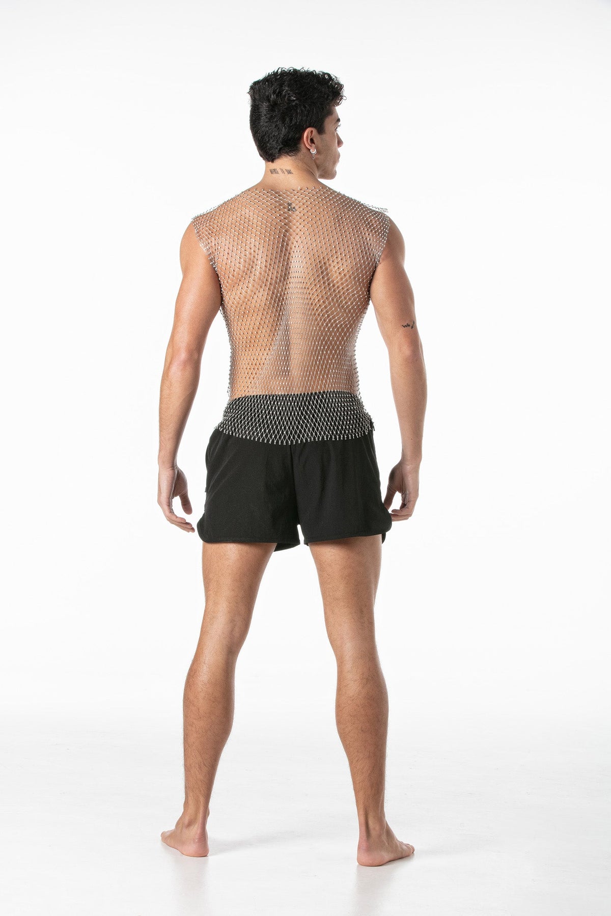 Mesh-Party-Tanktop Silber-4