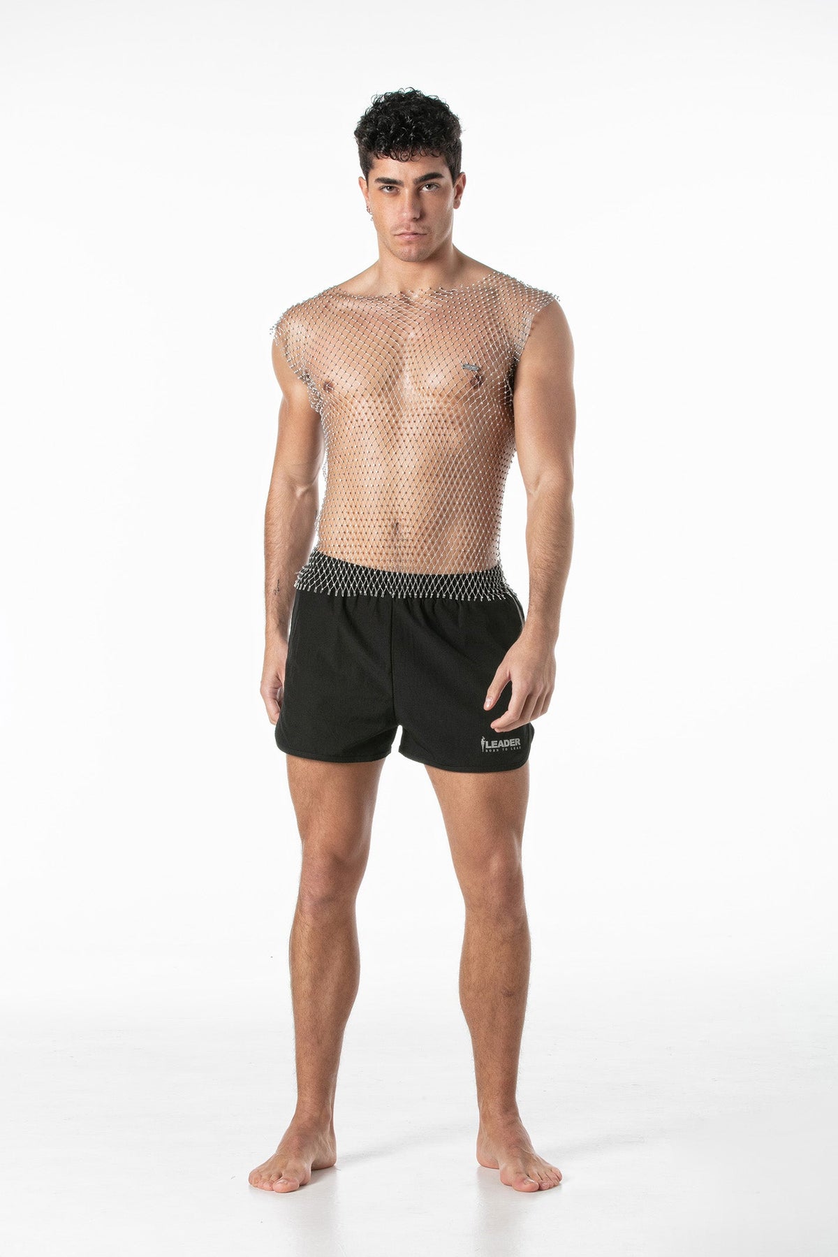 Mesh-Party-Tanktop Silber-2