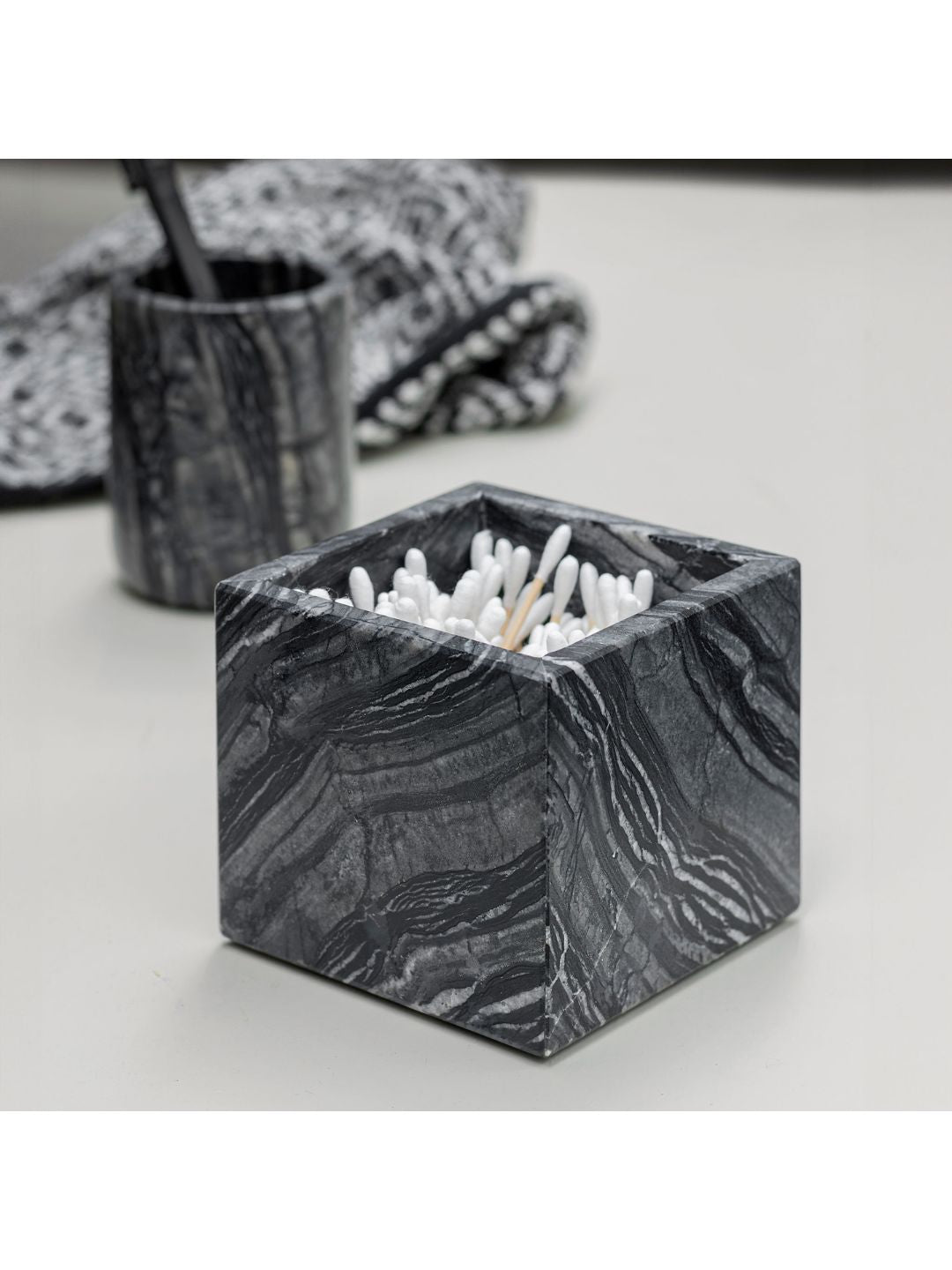 Aufbewahrungsbox MARBLE schwarz/grau