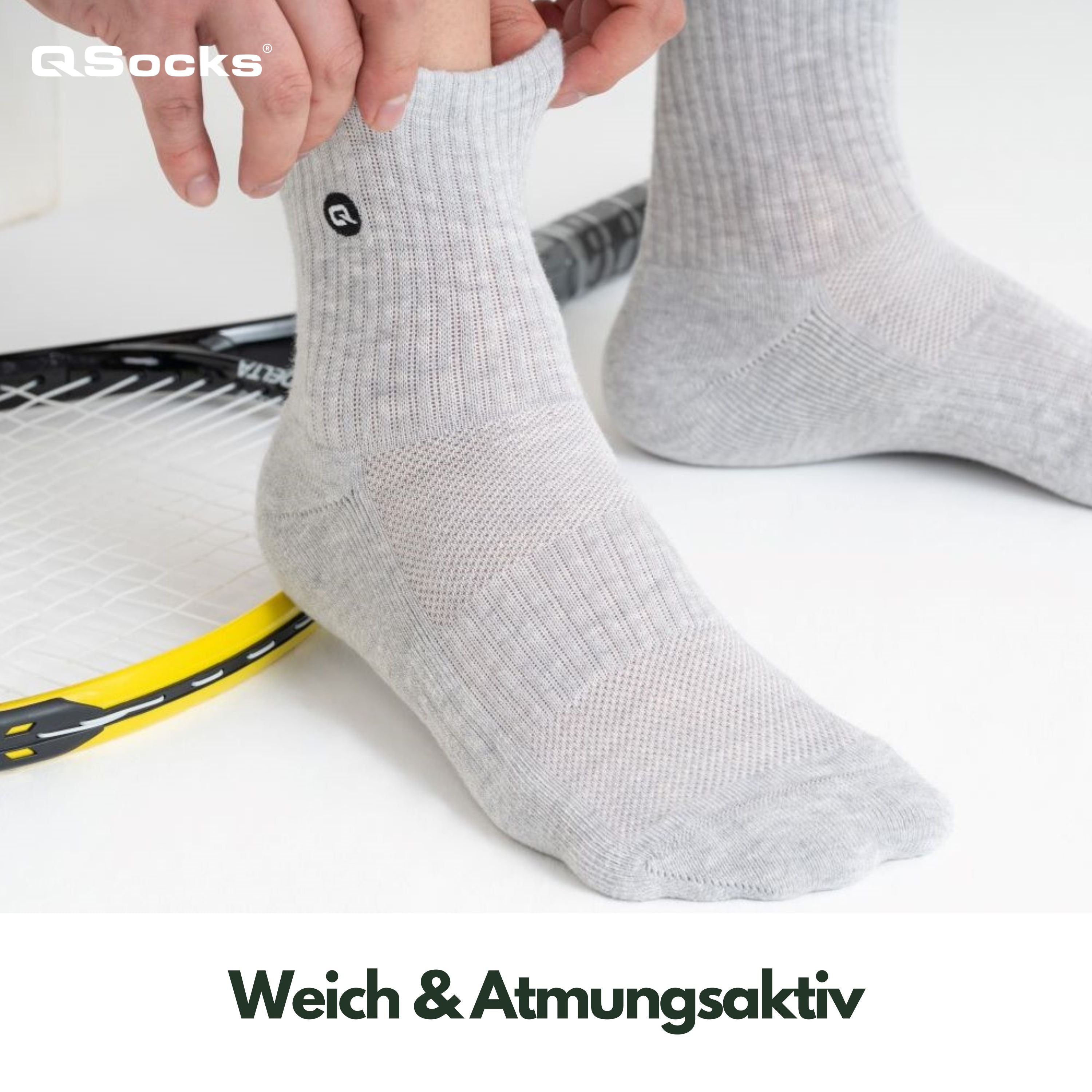 Quarter Mittelhohe Socken gepolstert für Damen und Herren 4X Paar