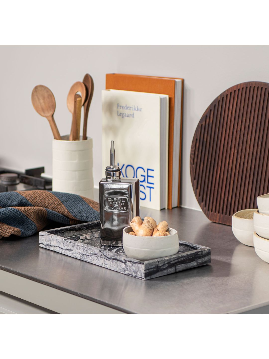 Tablett MARBLE schwarz/grau