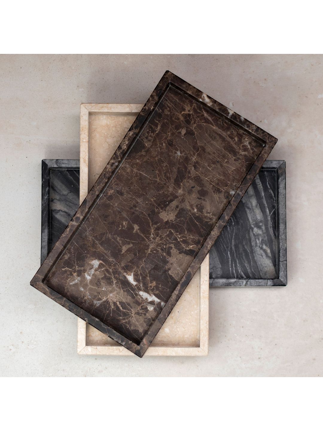 Tablett MARBLE schwarz/grau