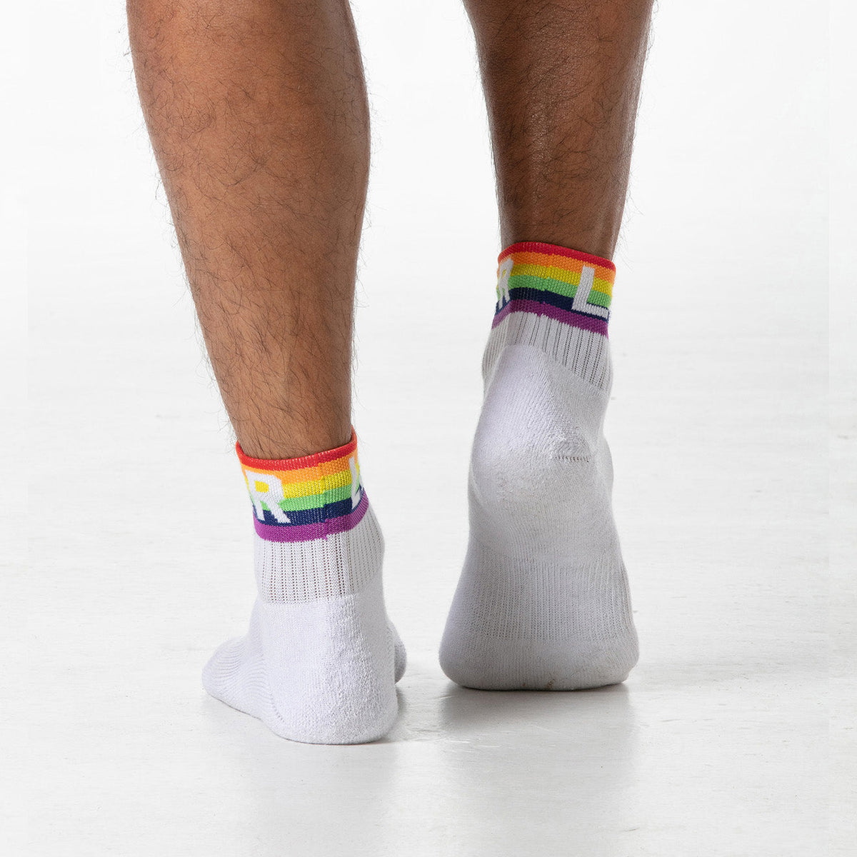 Regenbogen-Söckchen, weiß – 2