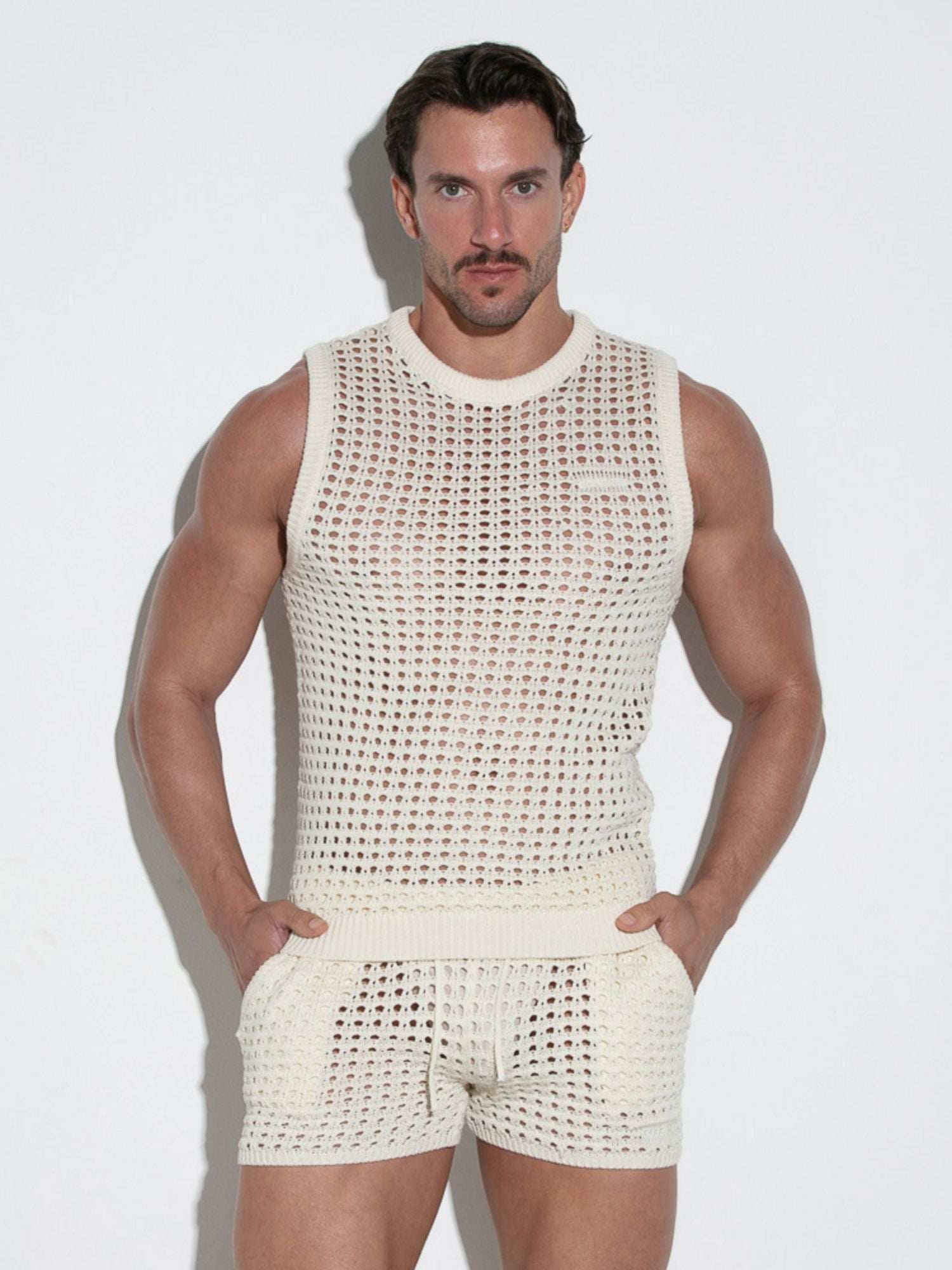 CODE 22 CROCKET KNIT TANKTOP 7008, ärmelloses Stricktop Code 22 Kleidung & Accessoires:Herren:Herrenmode:Shirts & Hemden:T-Shirts nudosz.myshopify.com