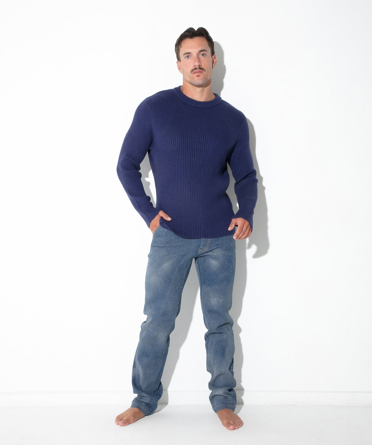 CODE 22 Rippstrick-Pullover mit Rundhals 7021 – Ribbed Sweater - Code 22 - Shop Deutschland Noodosz