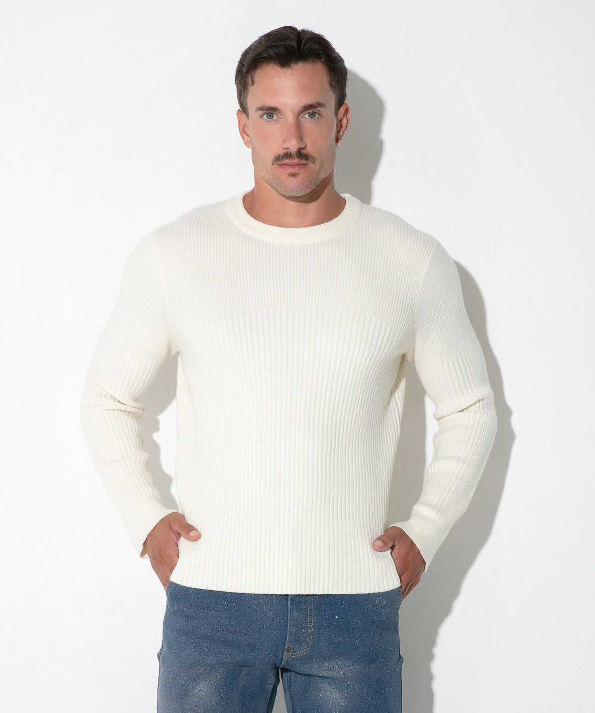 CODE 22 Rippstrick-Pullover mit Rundhals 7021 – Ribbed Sweater - Code 22 - Shop Deutschland Noodosz