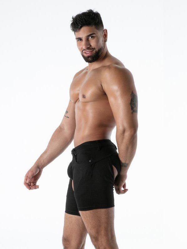 Raw Denim Chaps Shorts