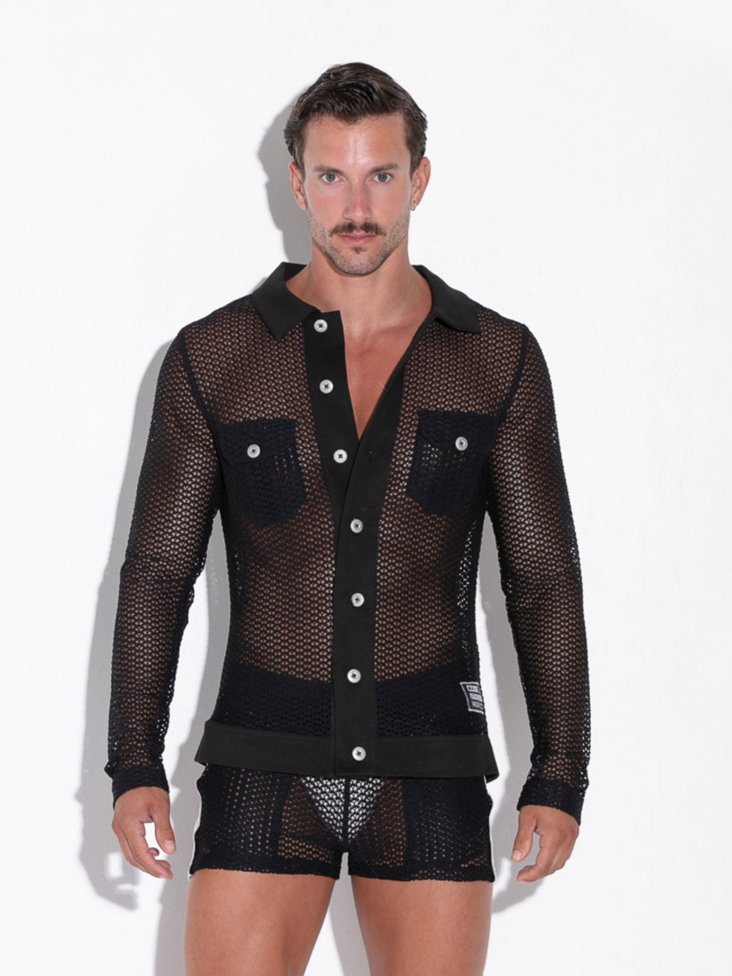 CODE 22 Openwork Jacquard Mesh Club Shirt 9739 Code 22 Kleidung & Accessoires:Herren:Herrenmode:Shirts & Hemden:Freizeithemden & Shirts nudosz.myshopify.com