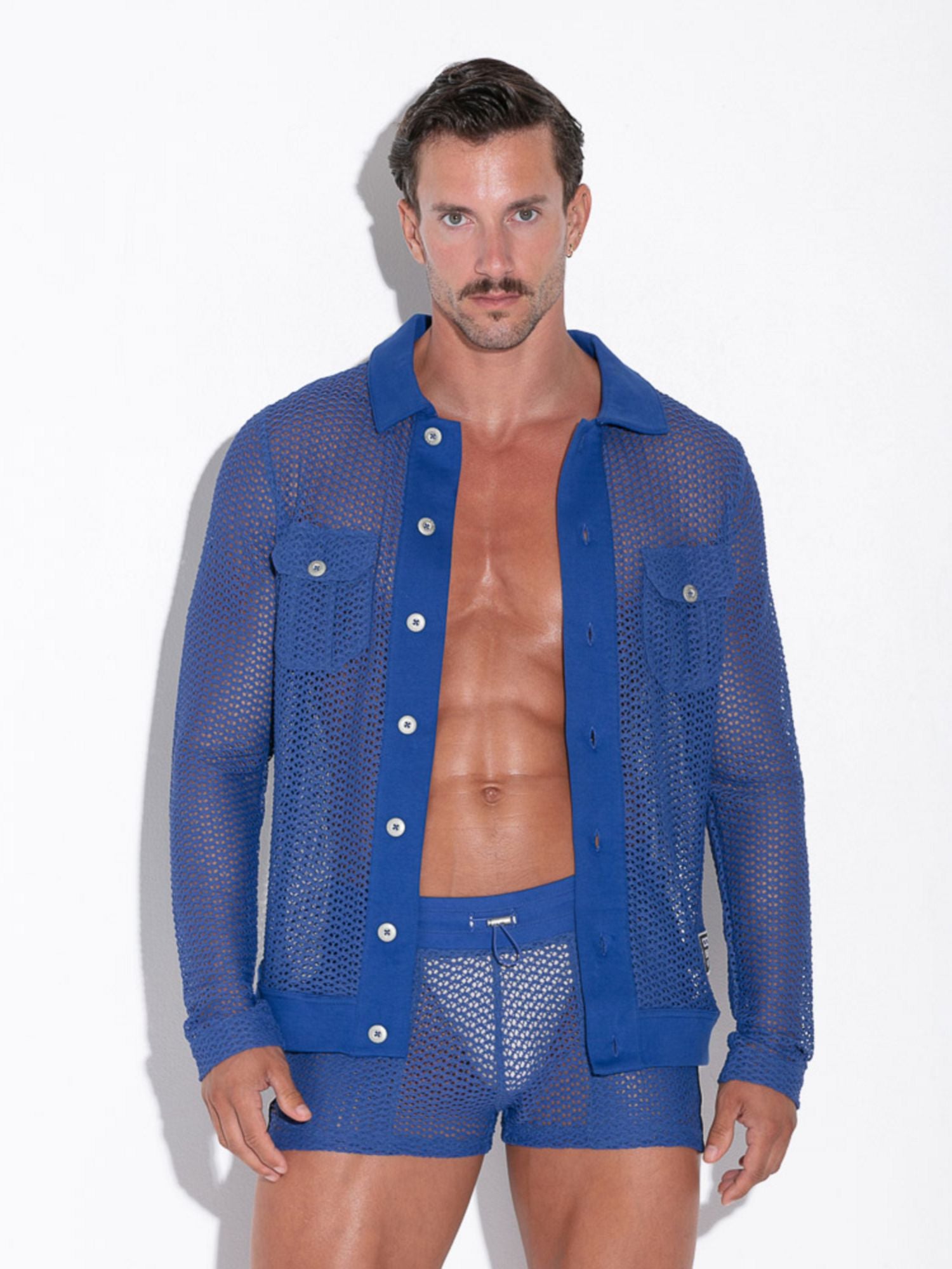 CODE 22 Openwork Jacquard Mesh Club Shirt 9739 Code 22 Kleidung & Accessoires:Herren:Herrenmode:Shirts & Hemden:Freizeithemden & Shirts nudosz.myshopify.com