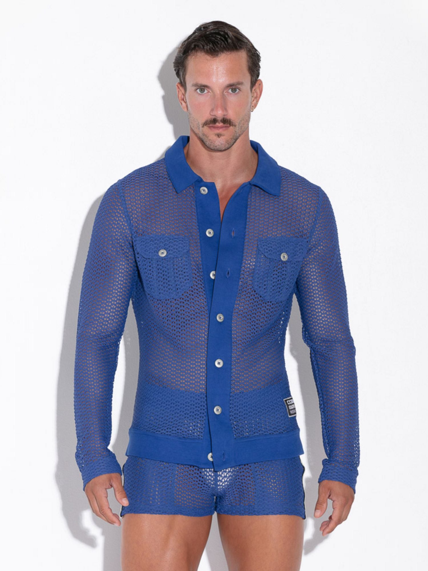 CODE 22 Openwork Jacquard Mesh Club Shirt 9739 Code 22 Kleidung & Accessoires:Herren:Herrenmode:Shirts & Hemden:Freizeithemden & Shirts nudosz.myshopify.com