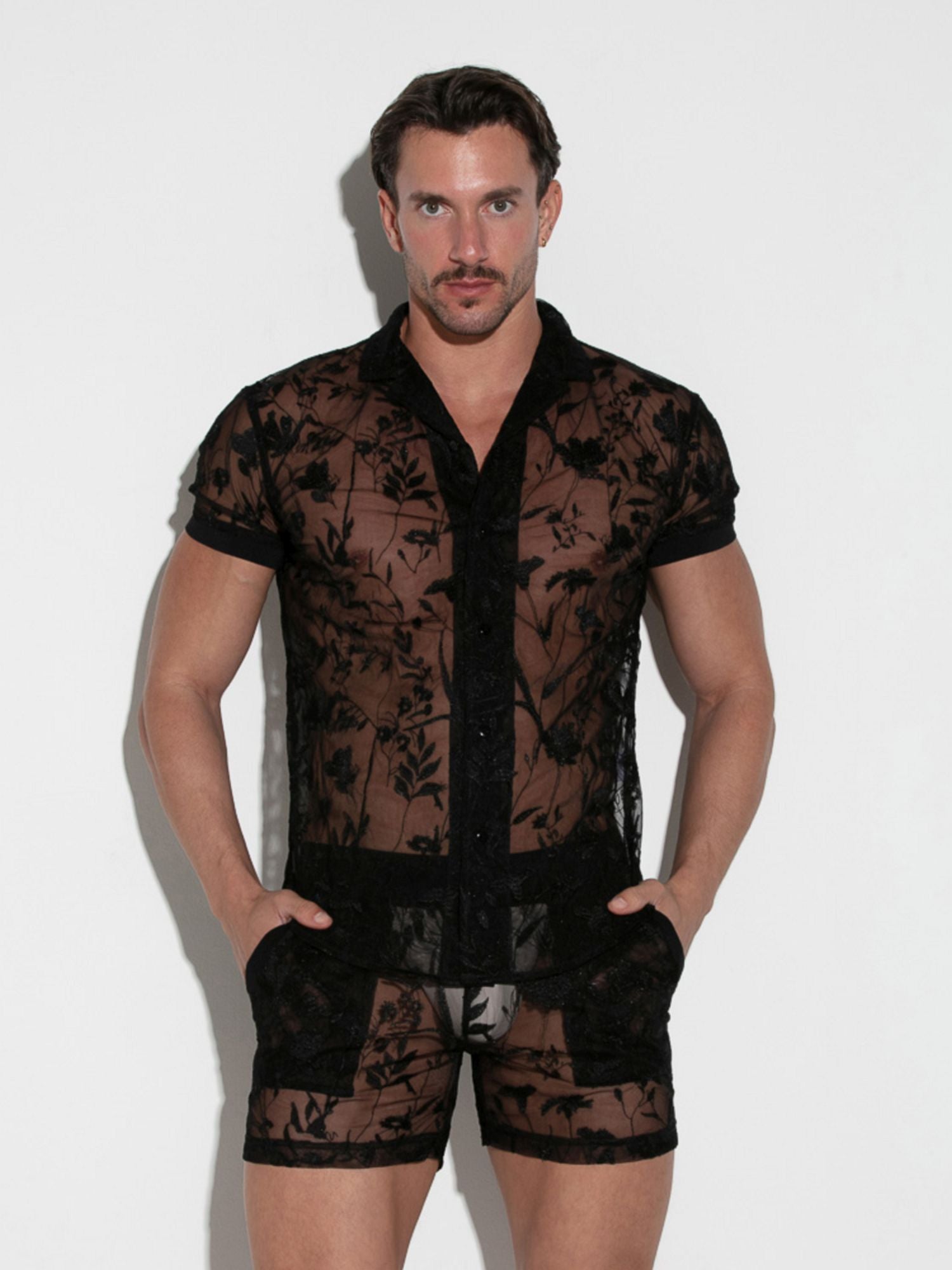 CODE 22 durchsichtiges LACE HEMD in feiner Spitze, 9760 Code 22 Kleidung & Accessoires:Herren:Herrenmode:Shirts & Hemden:Freizeithemden & Shirts nudosz.myshopify.com