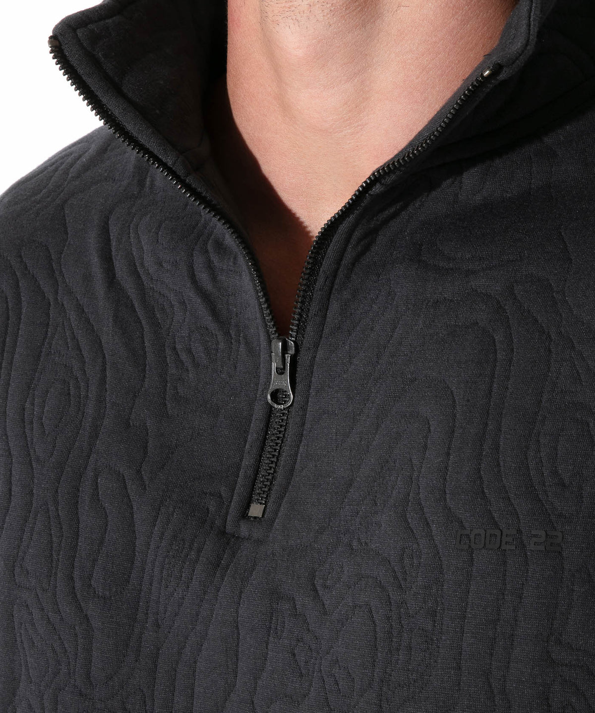 Gestepptes Sweatshirt mit Troyer-Kragen – 9785 Dunkelgrau - Code 22 - Shop Deutschland Noodosz