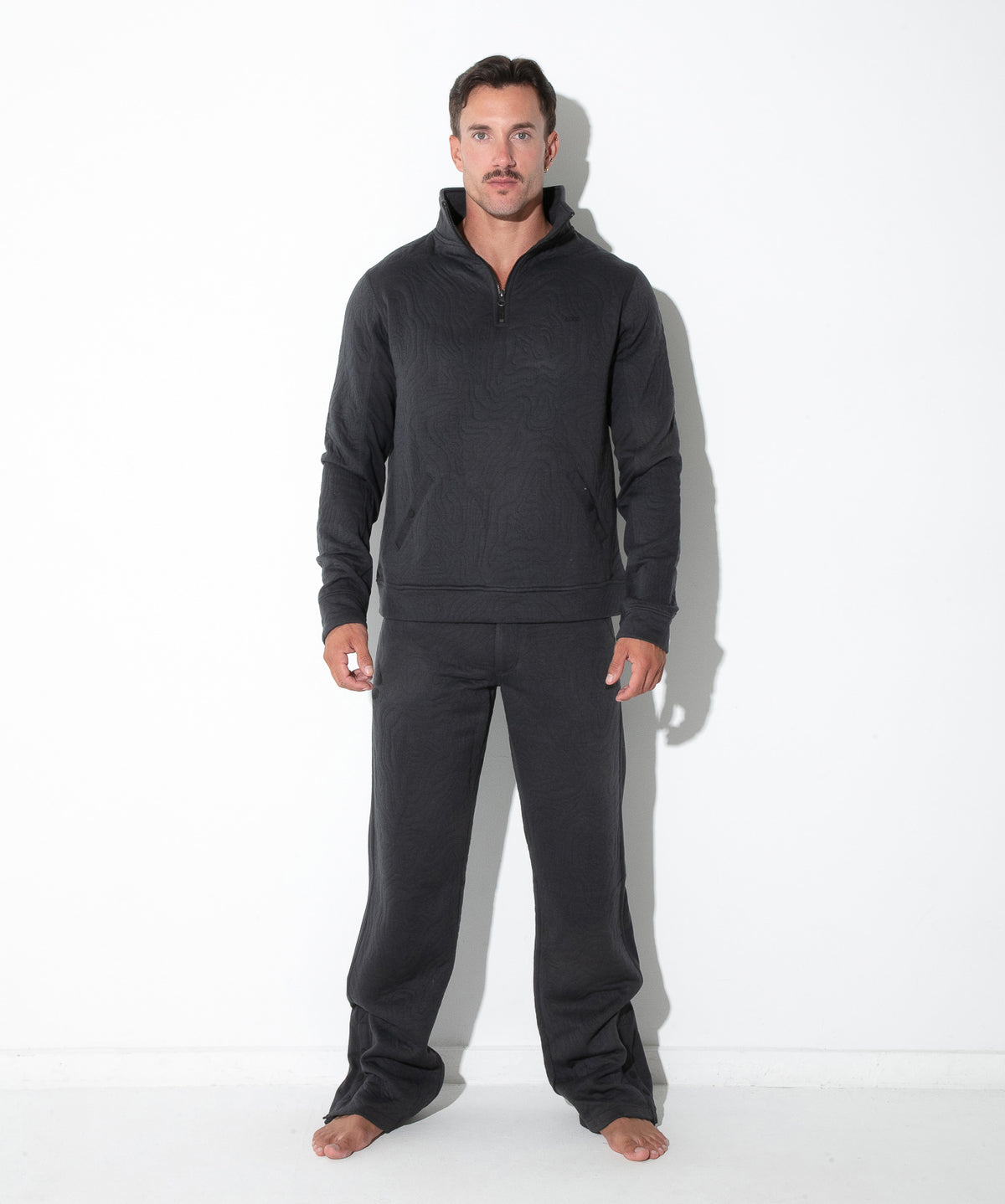 Gestepptes Sweatshirt mit Troyer-Kragen – 9785 Dunkelgrau - Code 22 - Shop Deutschland Noodosz
