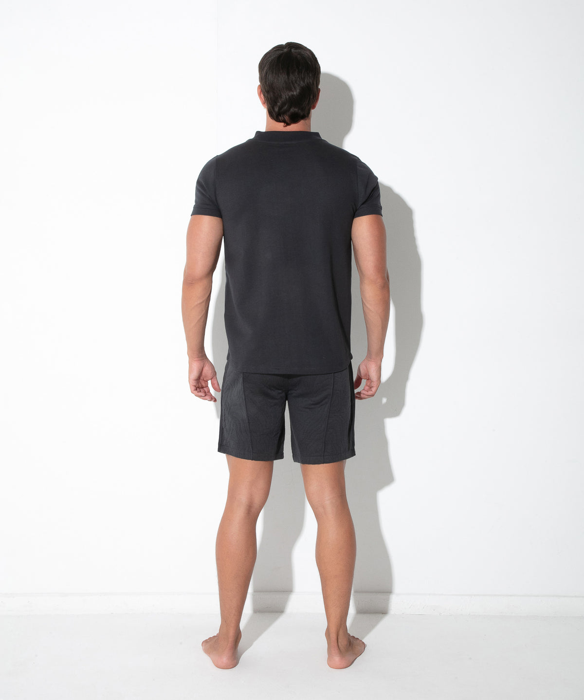 French-Terry T-Shirt mit Half-Zip 9786 – Dunkelgrau - Code 22 - Shop Deutschland Noodosz