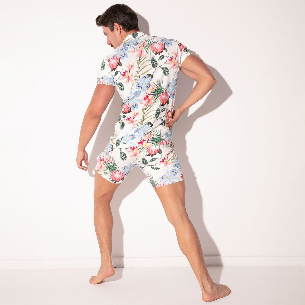 CODE 22 Stretch Shirt Lime 9721, chemise décontractée imprimée 