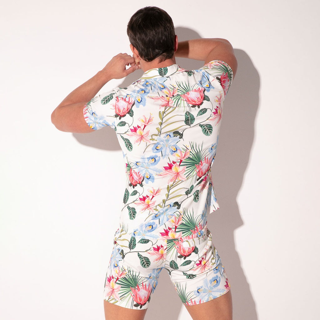 CODE 22 Stretch Shirt Lime 9721, chemise décontractée imprimée 