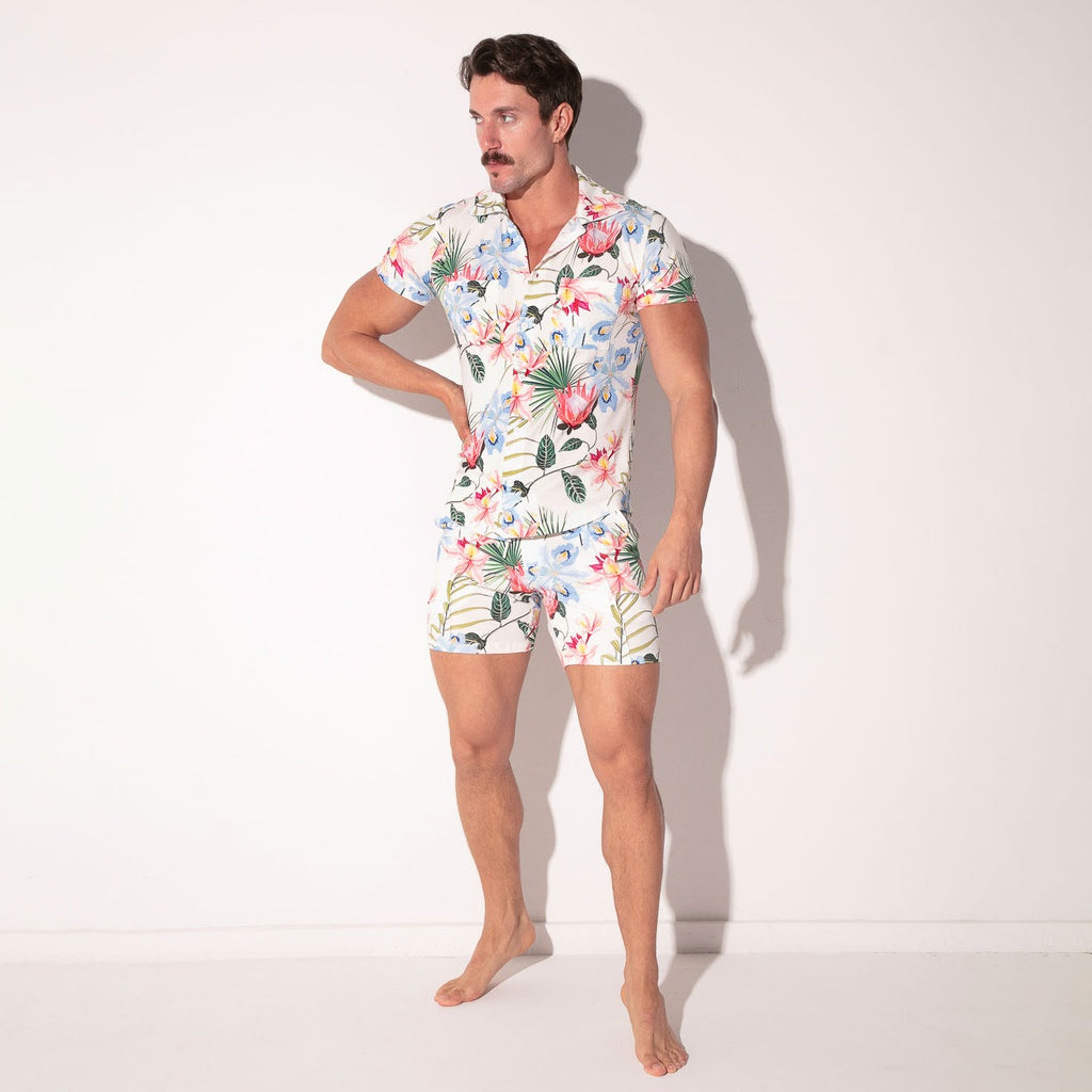 CODE 22 Stretch Shirt Lime 9721, chemise décontractée imprimée 