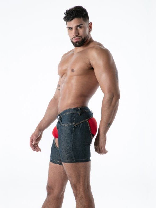 Raw Denim Chaps Shorts
