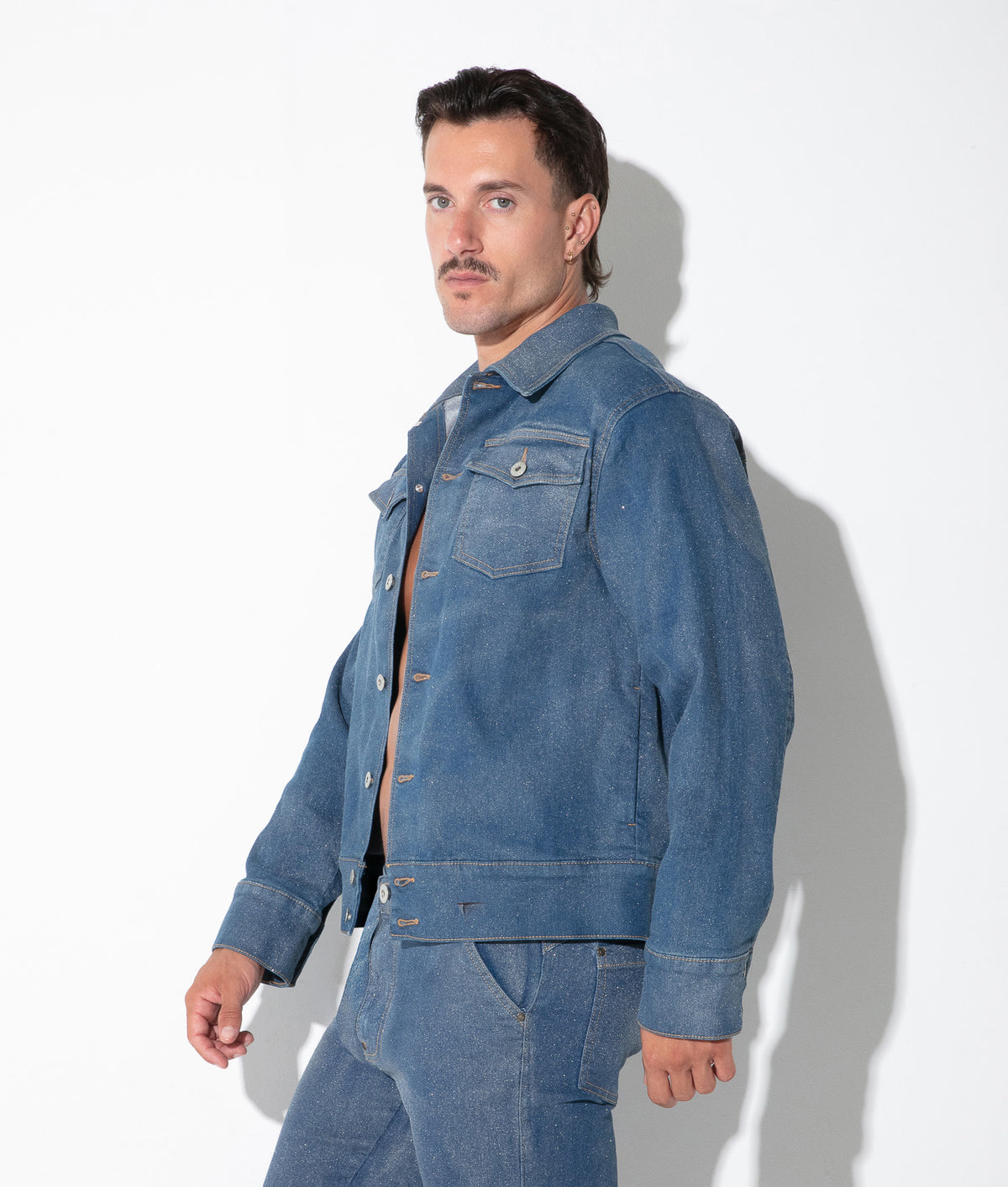 Metallic-Jeansjacke 9832 – Silber - Code 22 - Shop Deutschland Noodosz