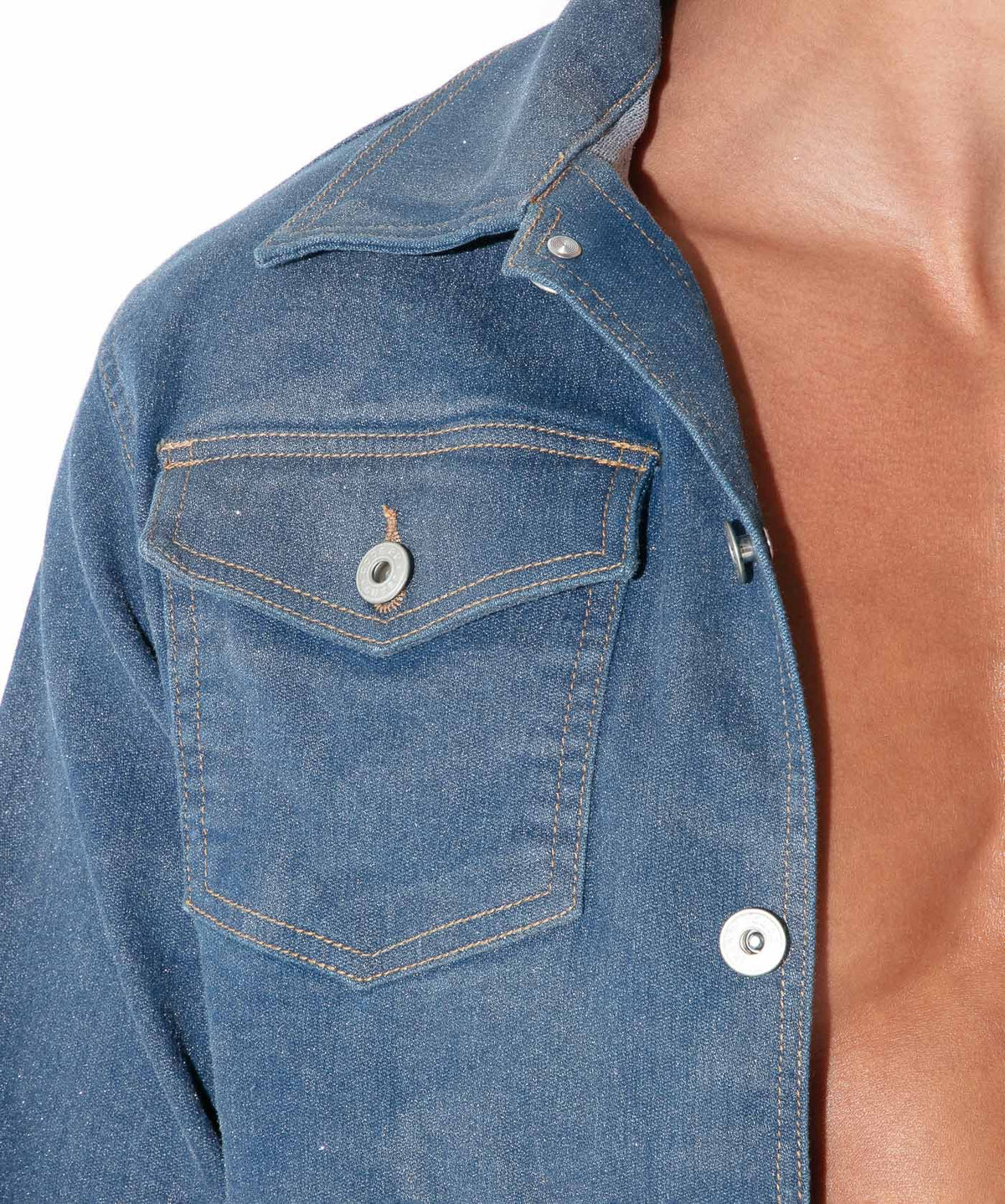 Metallic-Jeansjacke 9832 – Silber - Code 22 - Shop Deutschland Noodosz