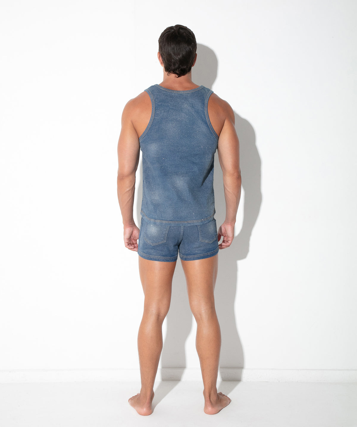 Metallic-Denim-Tanktop 9834 – Silber - Code 22 - Shop Deutschland Noodosz