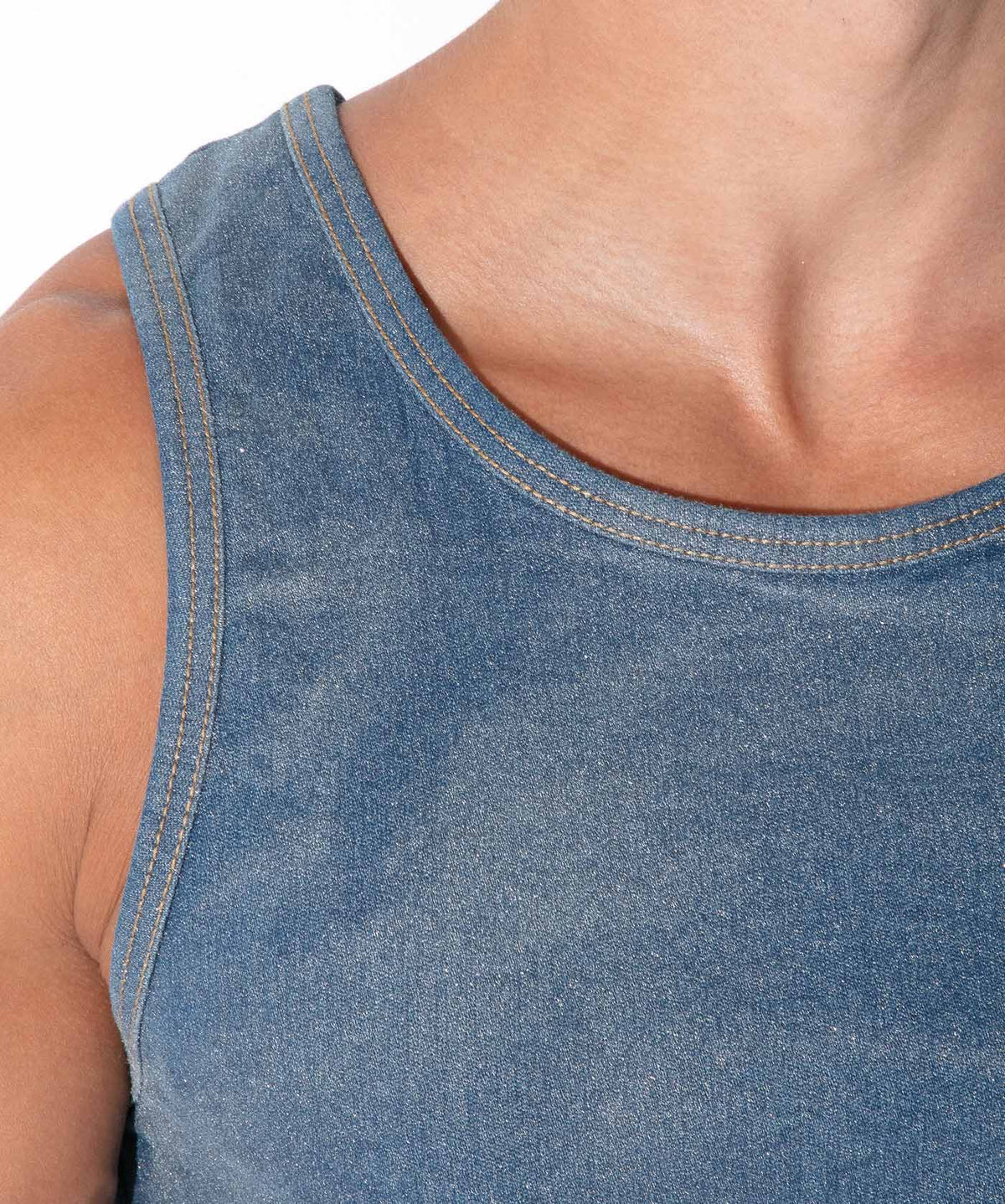Metallic-Denim-Tanktop 9834 – Silber - Code 22 - Shop Deutschland Noodosz
