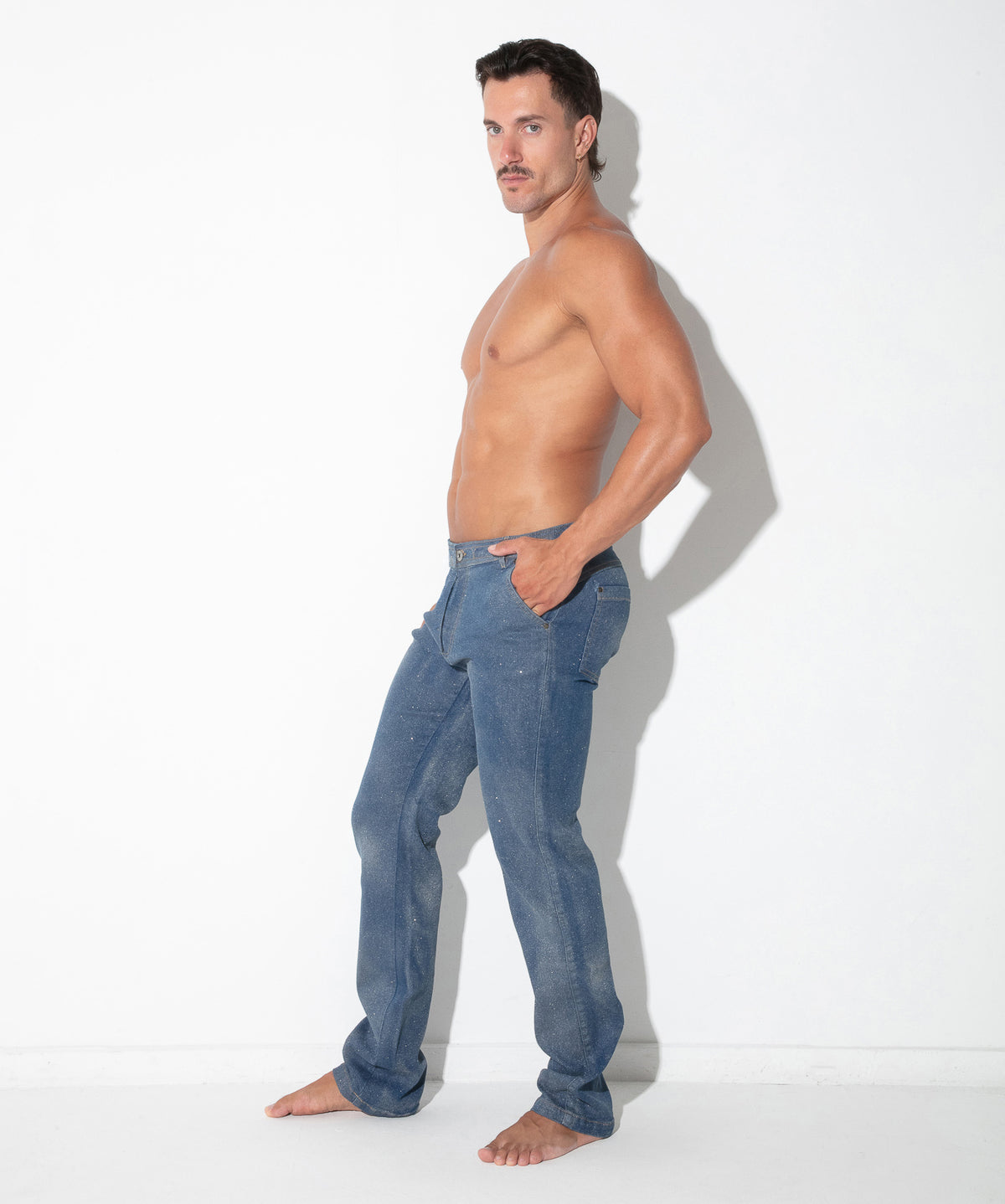 Metallic-Jeans Slim Fit 9835 – Silber - Code 22 - Shop Deutschland Noodosz