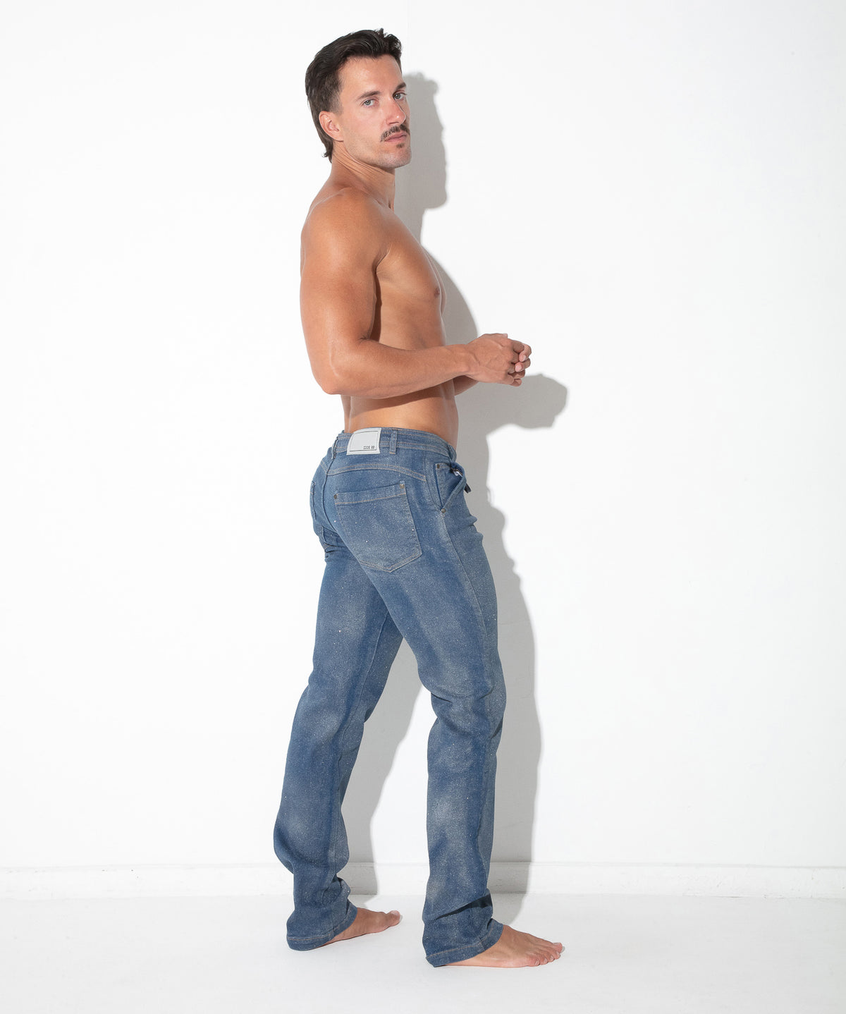 Metallic-Jeans Slim Fit 9835 – Silber - Code 22 - Shop Deutschland Noodosz