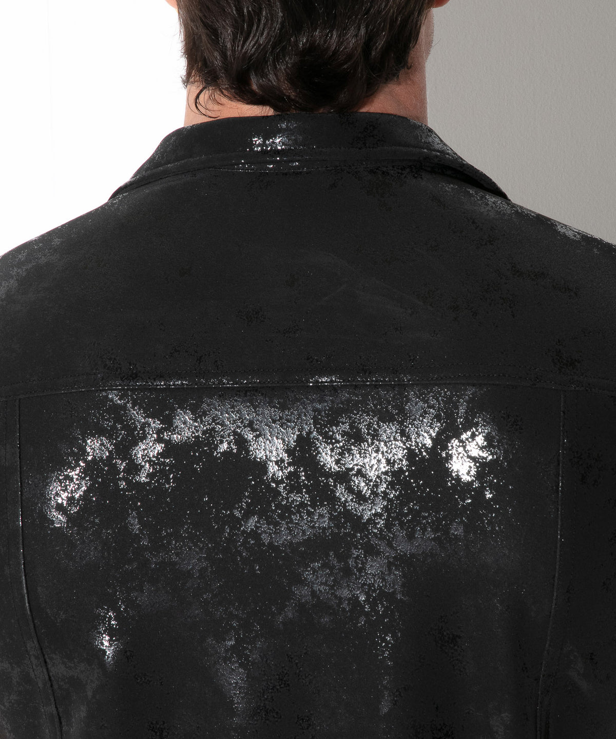 Kunstleder-Poloshirt im Vintage-Look 9839 – Schwarz