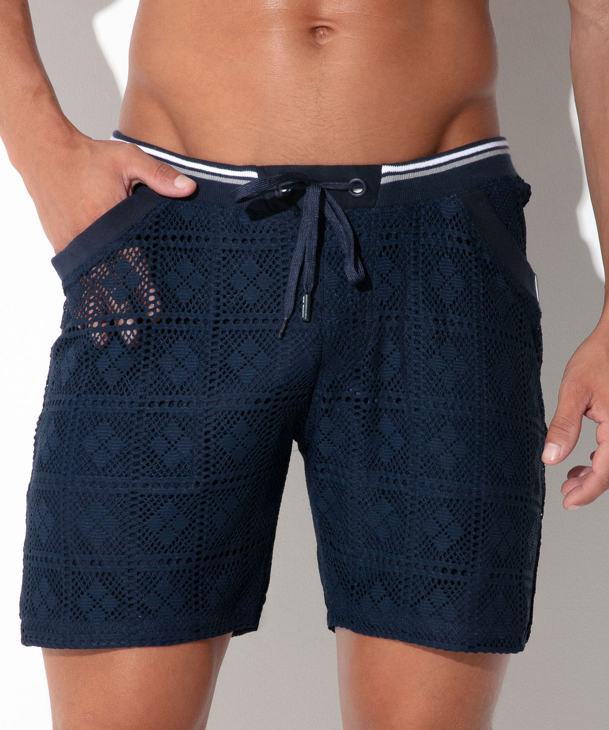 Spitzen-Shorts mit Grafikmuster 9850 – Navy - Code 22 - Shop Deutschland Noodosz