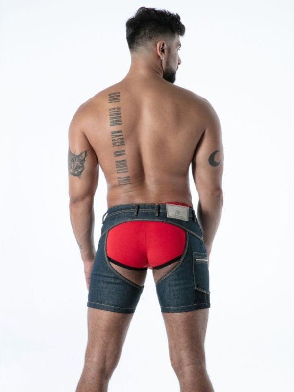 Raw Denim Chaps Shorts