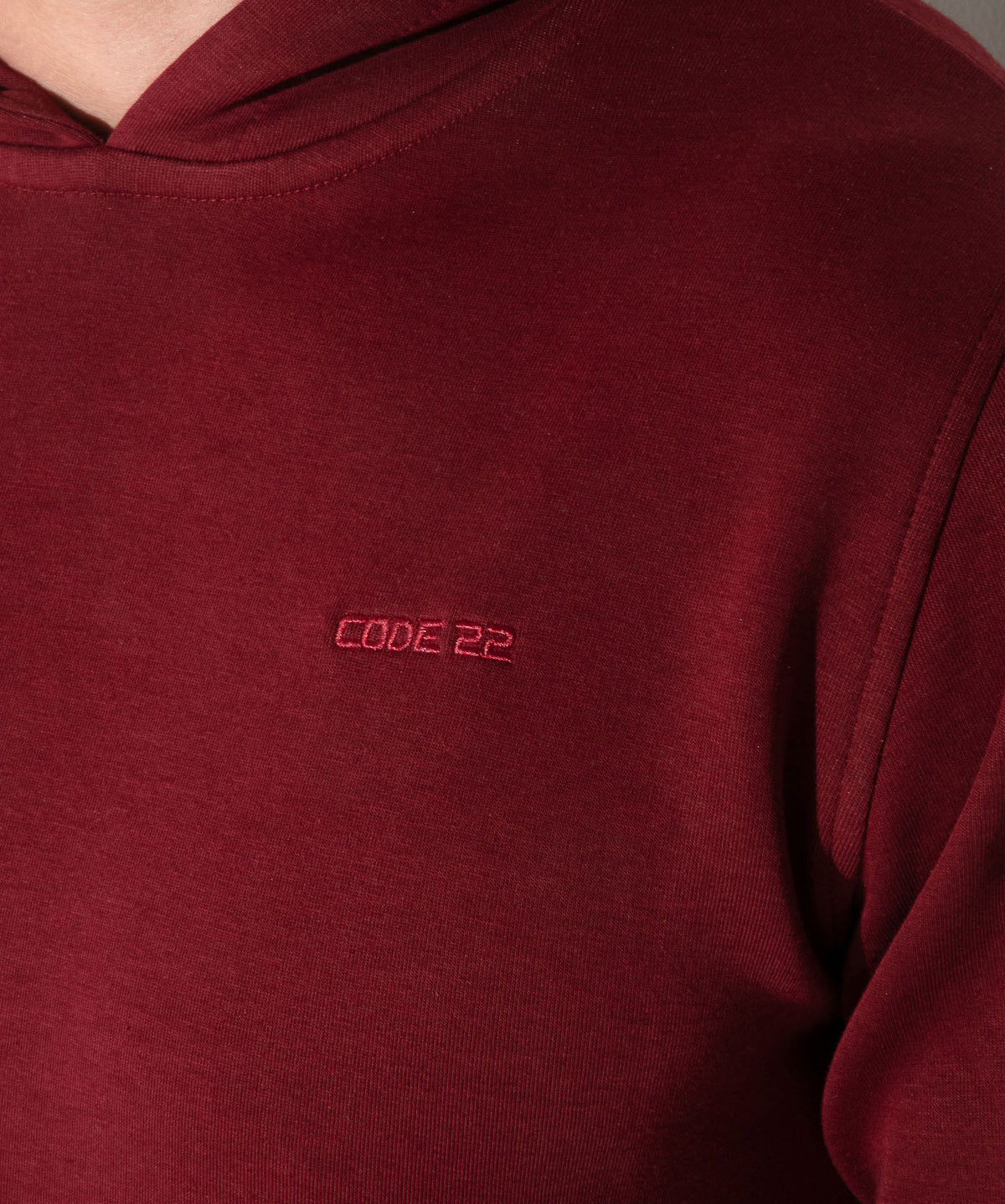 Lounge-Hoodie mit Kontrast-Paspeln 9943 – Bordeaux - Code 22 - Shop Deutschland Noodosz