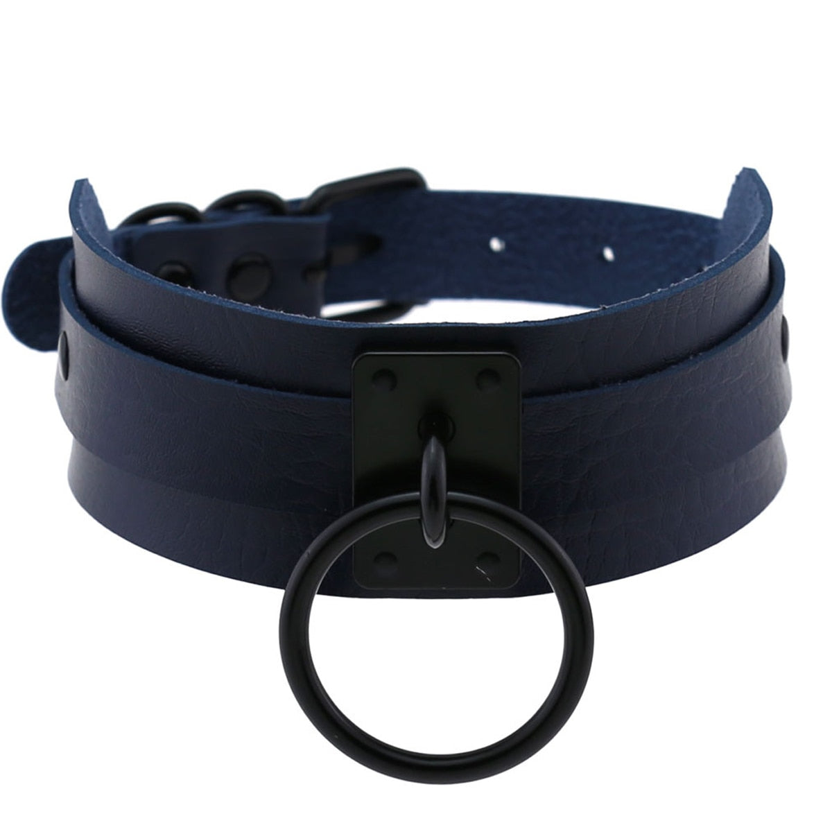 Leather Look Choker Collar