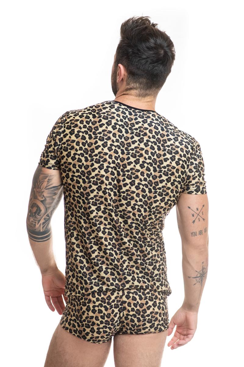 Herren T-Shirt 053556 leopard - 3XL