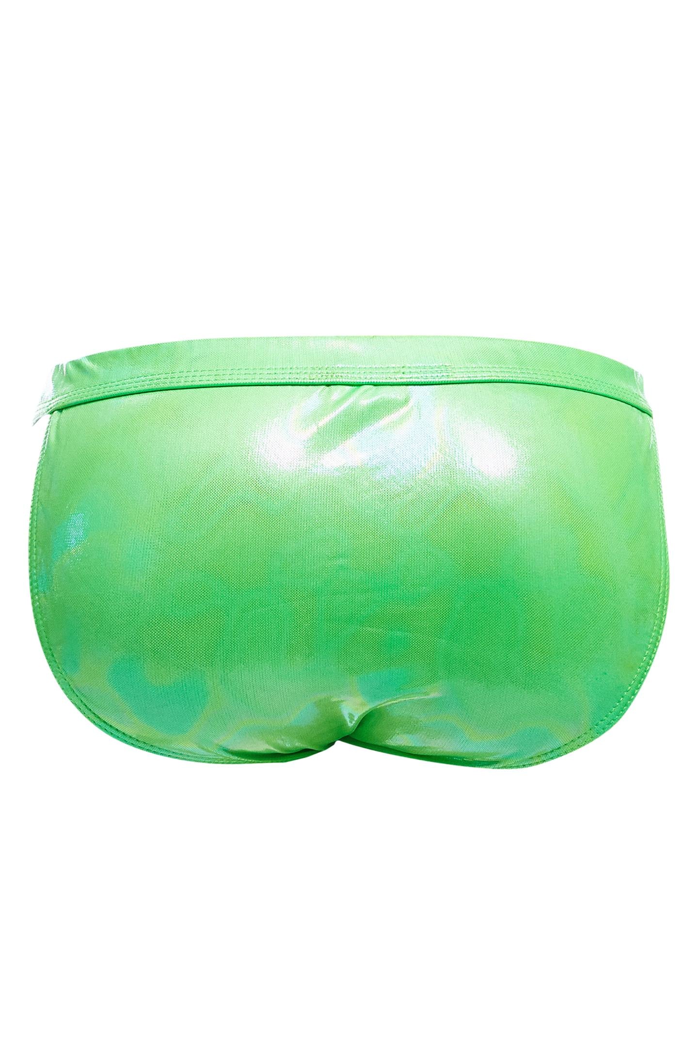 green wetlook Clip Tanga Brief EMER4LD by Cut4Men XL