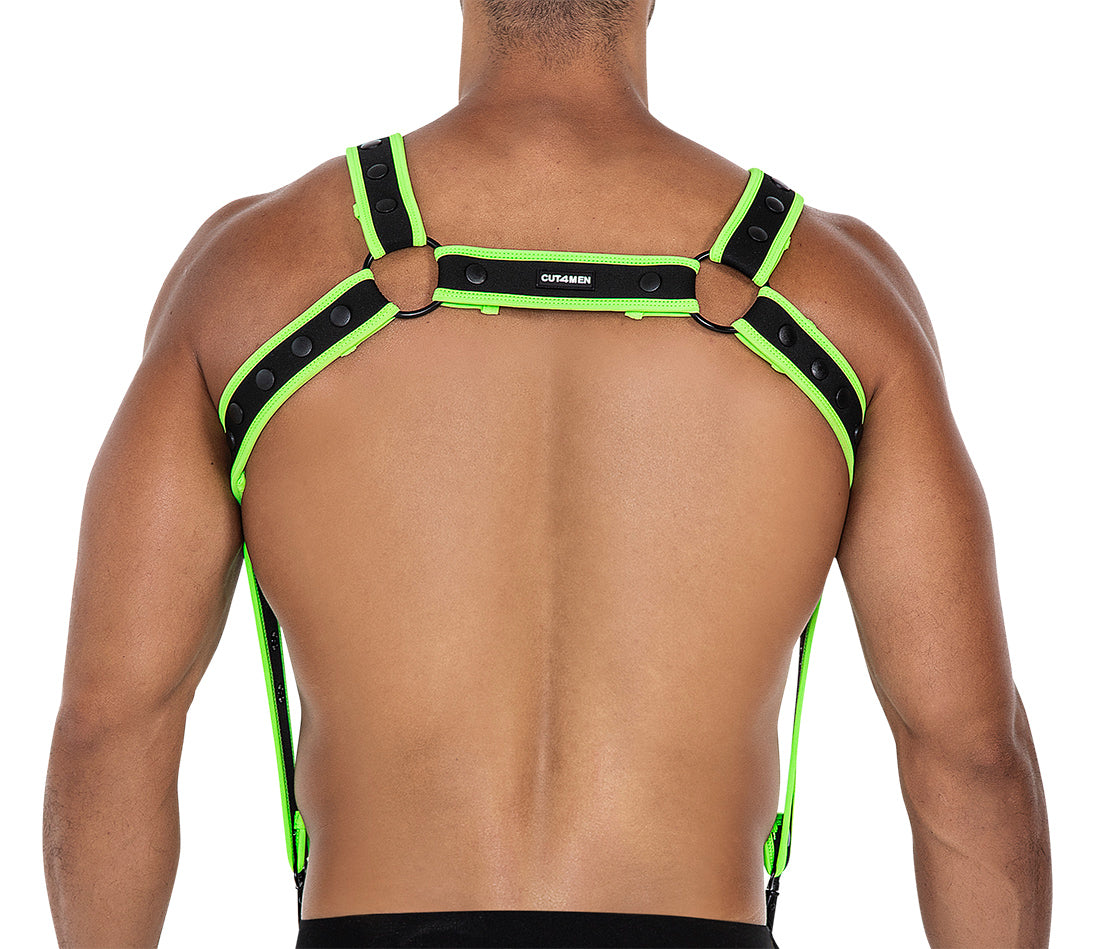black/green chest harness  - OS