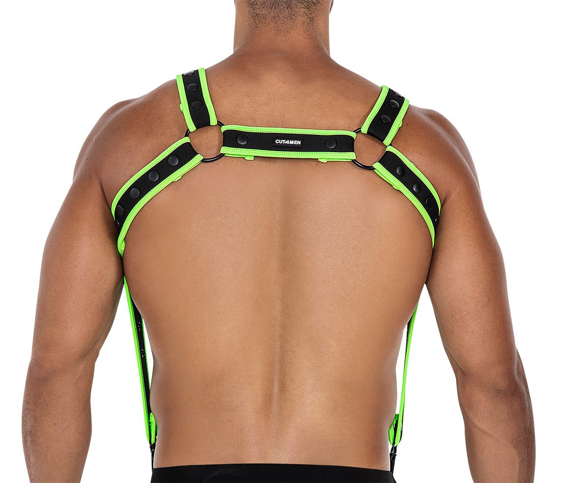 schwarz/grüner Brust-Harness 05 - OS-2