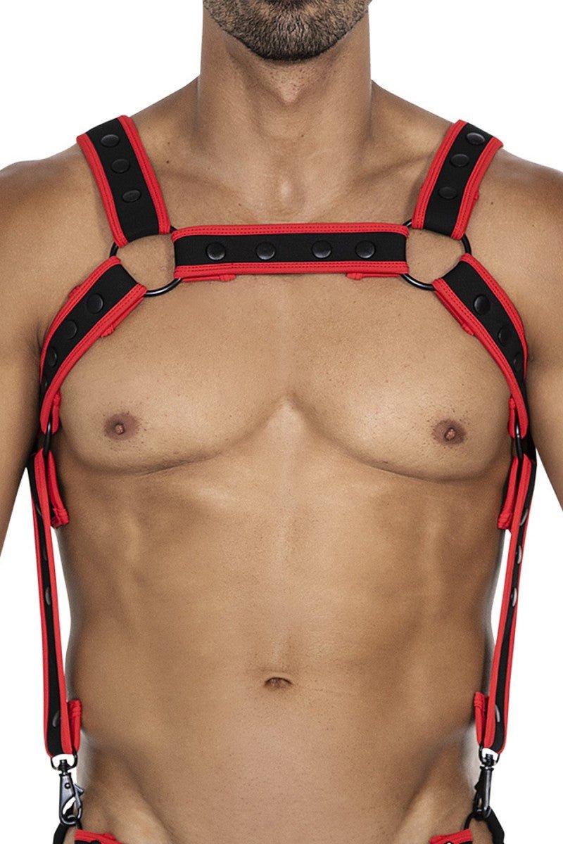 schwarz/roter Brust-Harness 05 - OS-0