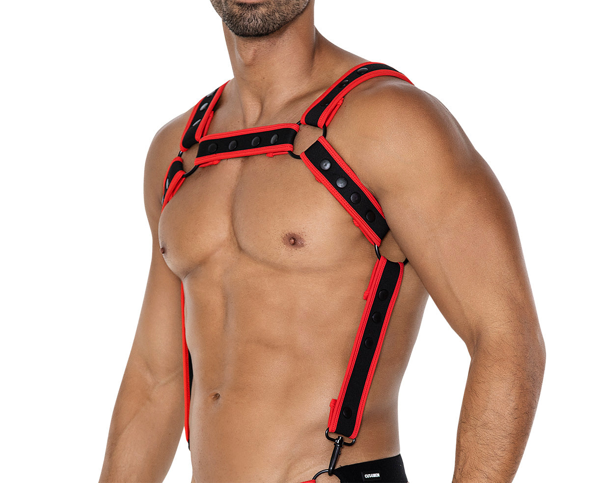 schwarz/roter Brust-Harness 05 - OS
